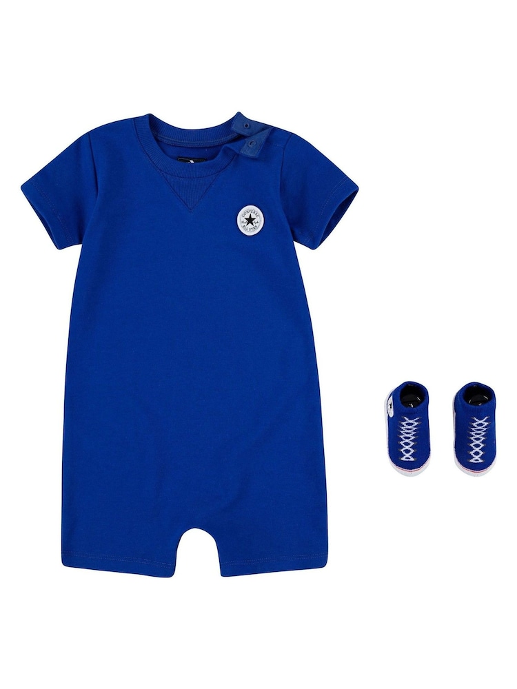 Converse Blue Romper and Bootie Baby Set - Image 1 of 3
