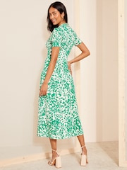 Friends Like These Green Jersey Short Sleeve Shirt Midi Dress - Image 4 of 4