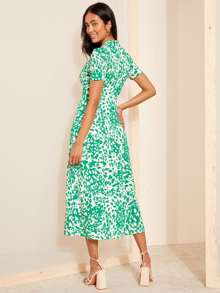 Friends Like These Green Jersey Short Sleeve Shirt Midi Dress - Image 4 of 4