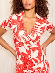 Friends Like These Orange Jersey Short Sleeve Shirt Midi Dress - Image 2 of 4