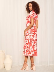 Friends Like These Orange Jersey Short Sleeve Shirt Midi Dress - Image 4 of 4