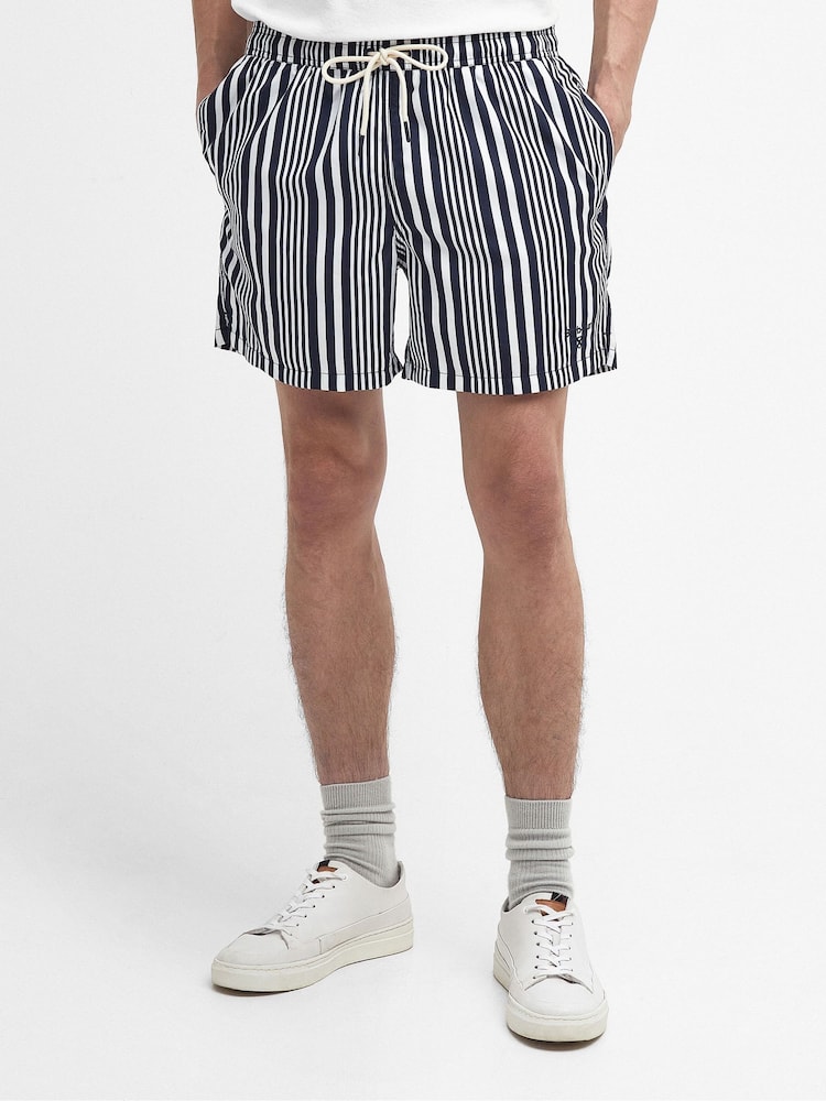 Barbour® Navy Decklam Stripe Swim Shorts - Image 1 of 3