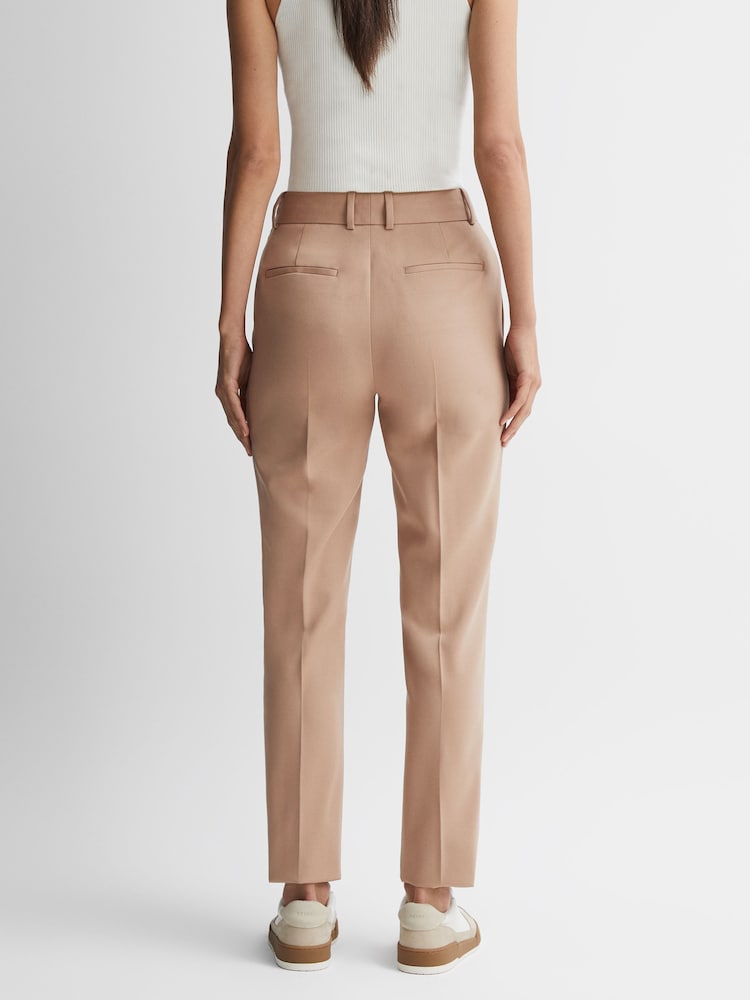 Reiss Camel Marlie Slim Fit Wool Blend Suit Trousers - Image 4 of 4