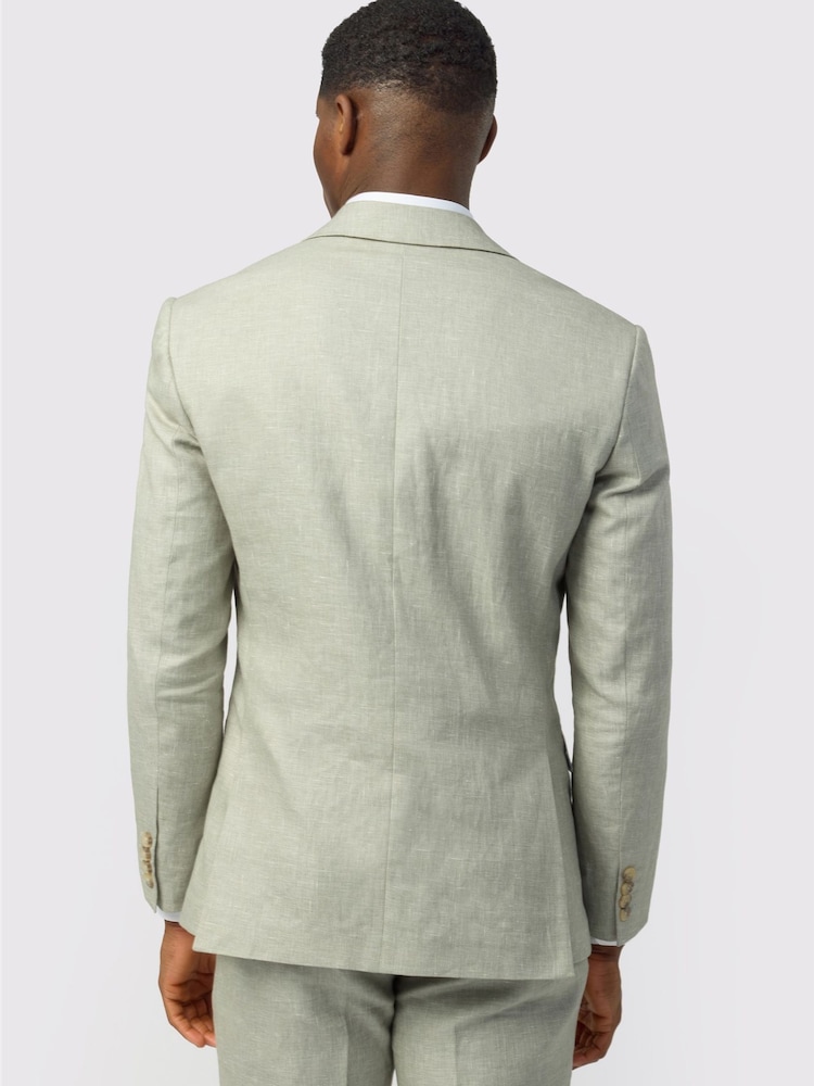 Ted Baker Tailoring Green Tailored Fit Linen Cotton Jacket - Image 2 of 5 Ted Baker Tailoring Green Tailored Fit Linen Cotton Jacket - Image 2 of 5