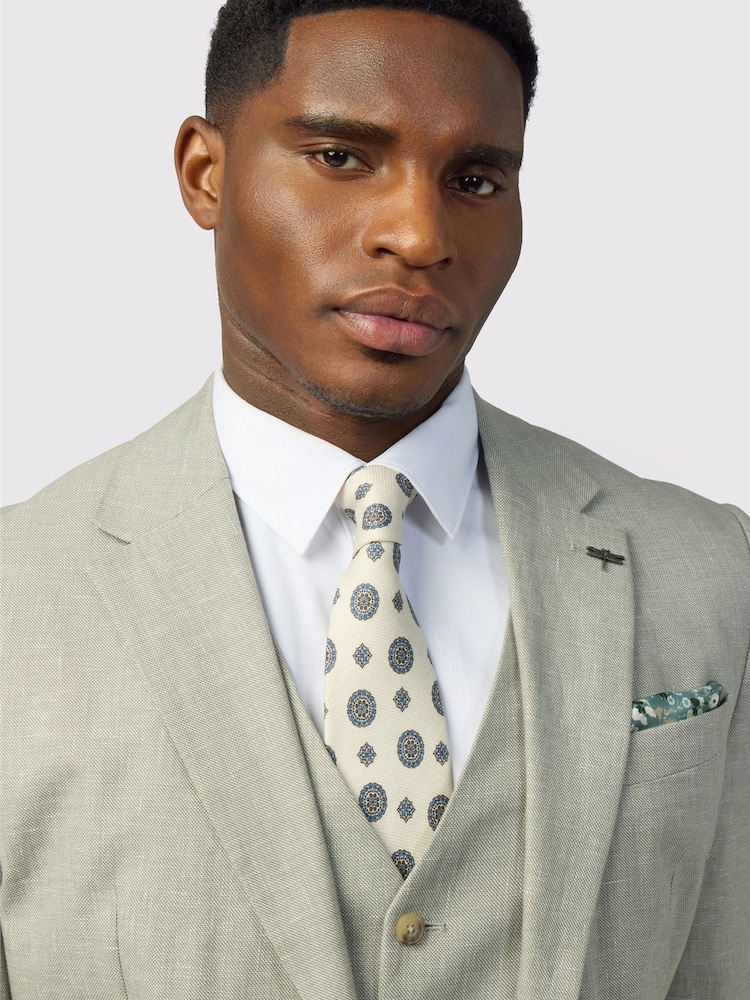Ted Baker Tailoring Green Tailored Fit Linen Cotton Jacket - Image 5 of 5 Ted Baker Tailoring Green Tailored Fit Linen Cotton Jacket - Image 5 of 5