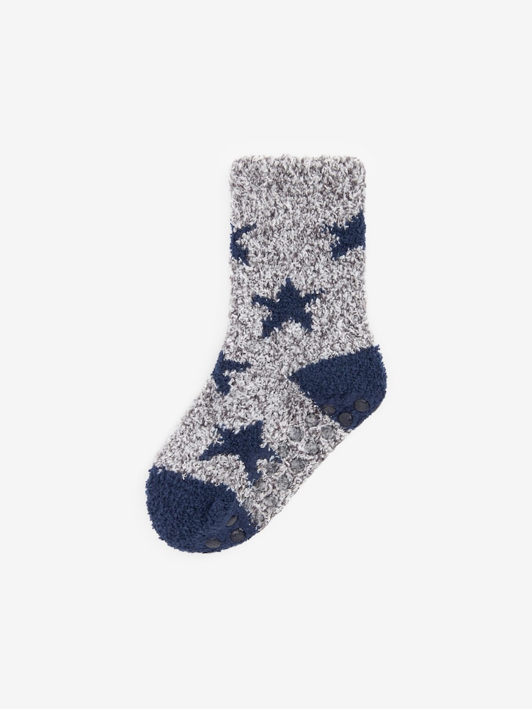 Navy Blue/Grey Stars Cosy Socks 2 Pack - Image 2 of 3