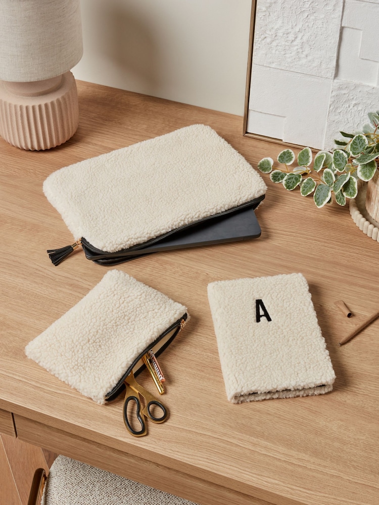 Cream Borg Laptop Case - Image 1 of 4