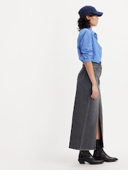 Levi's® Black 100% Cotton Ankle Column Skirt - Image 3 of 8