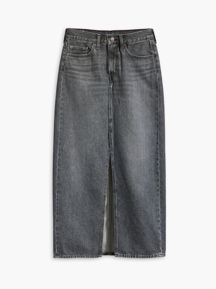 Levi's® Black 100% Cotton Ankle Column Skirt - Image 6 of 8