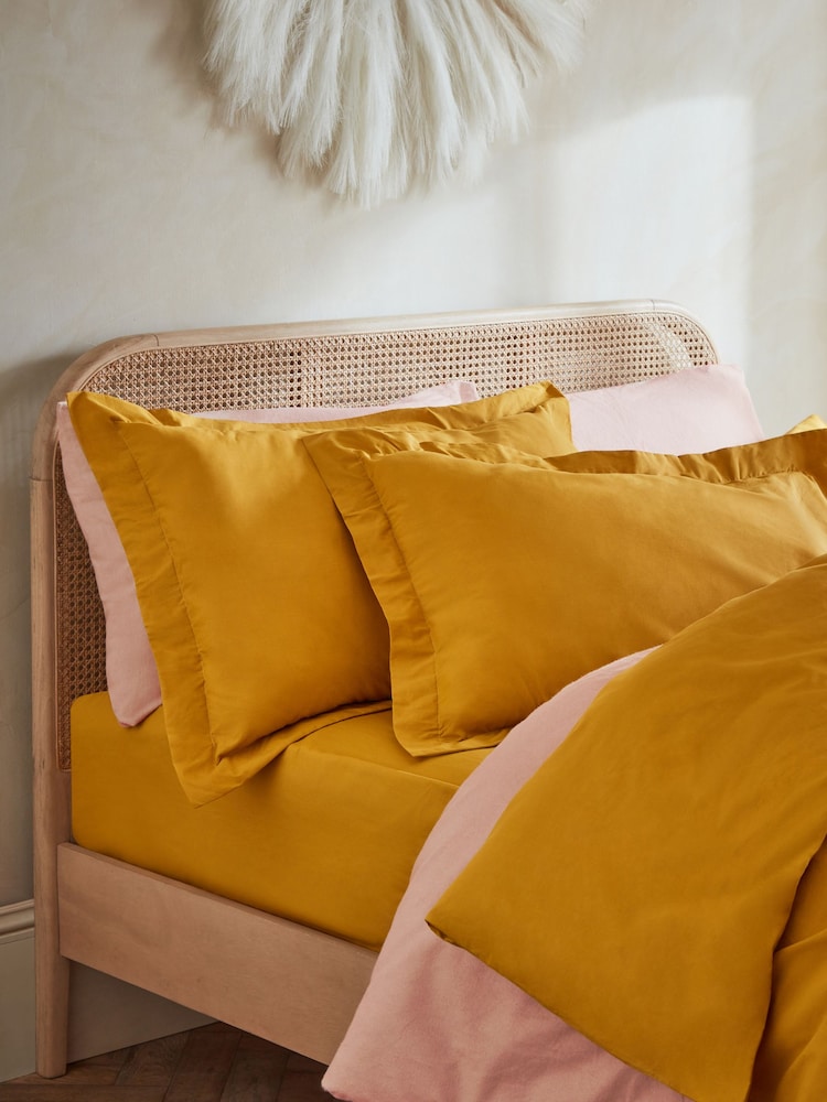 Set of 2 Yellow Mustard Cotton Rich Pillowcases - Image 1 of 1