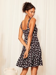 Friends Like These Black/White Polka Dot Strappy Tiered Mini Dress - Image 4 of 4