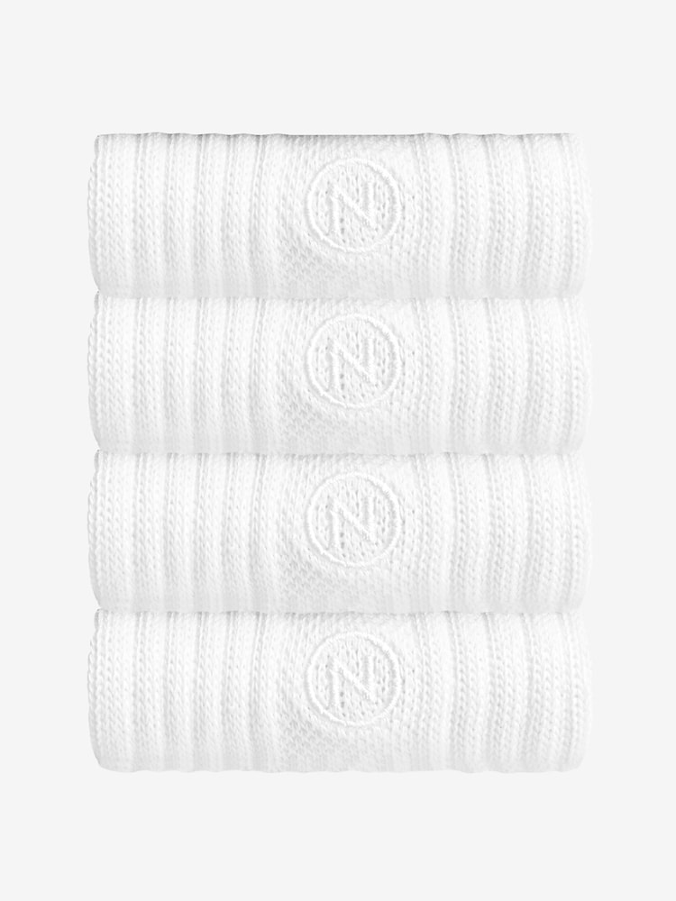 White Cushioned Sports Socks 4 Pack - Image 1 of 3