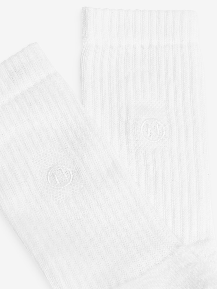 White Cushioned Sports Socks 4 Pack - Image 3 of 3