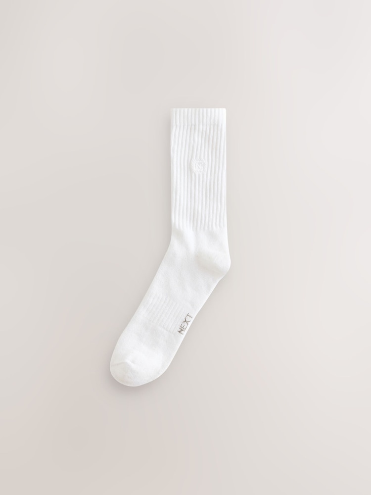 White Cushioned Sports Socks 4 Pack - Image 8 of 8