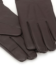 Totes Brown 3 Point Leather Water Repellent Smartouch Gloves - Image 4 of 5
