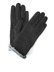 Totes Grey Thermal Gloves with Faux Fur Trim and Smartouch - Image 2 of 5