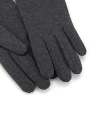 Totes Grey Thermal Gloves with Faux Fur Trim and Smartouch - Image 4 of 5