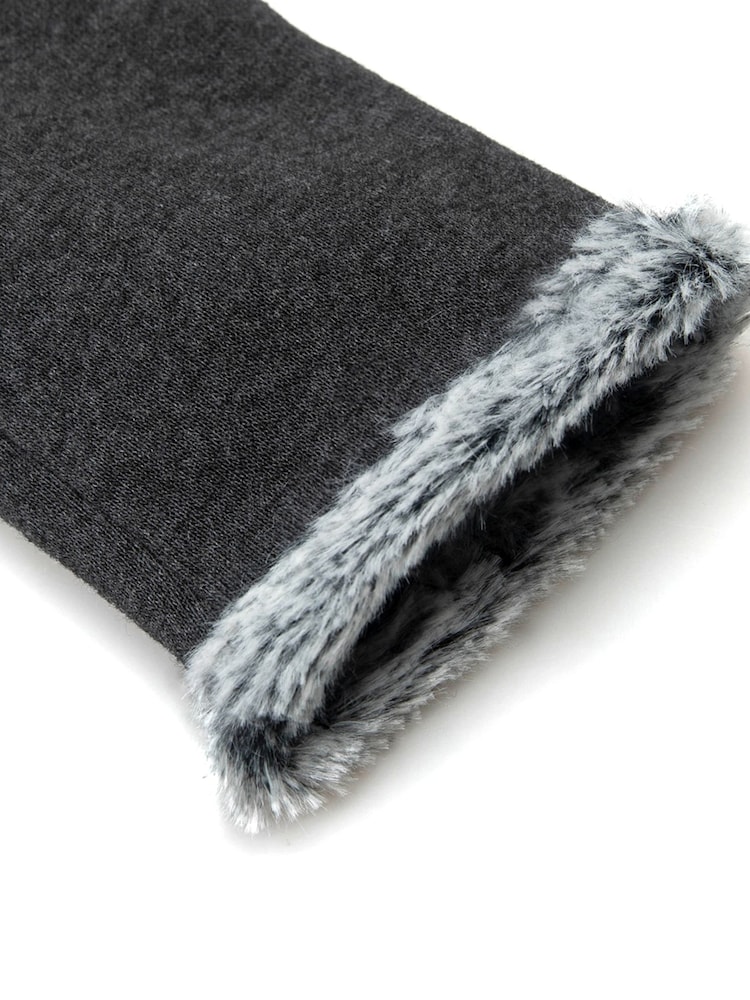 Totes Grey Thermal Gloves with Faux Fur Trim and Smartouch - Image 5 of 5 Totes Grey Thermal Gloves with Faux Fur Trim and Smartouch - Image 5 of 5