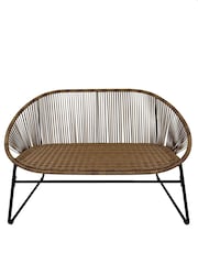 Charles Bentley Natural Zanzibar Garden 2 Seater Bench - Image 3 of 6