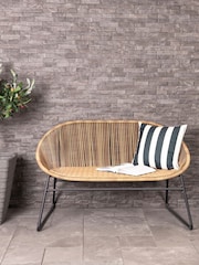 Charles Bentley Natural Zanzibar Garden 2 Seater Bench - Image 5 of 6