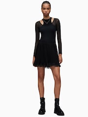 AllSaints Black Azura Skirt - Image 3 of 6