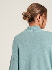 Joules Abigail Light Blue High Neck Intarsia Ski Jumper - Image 2 of 5