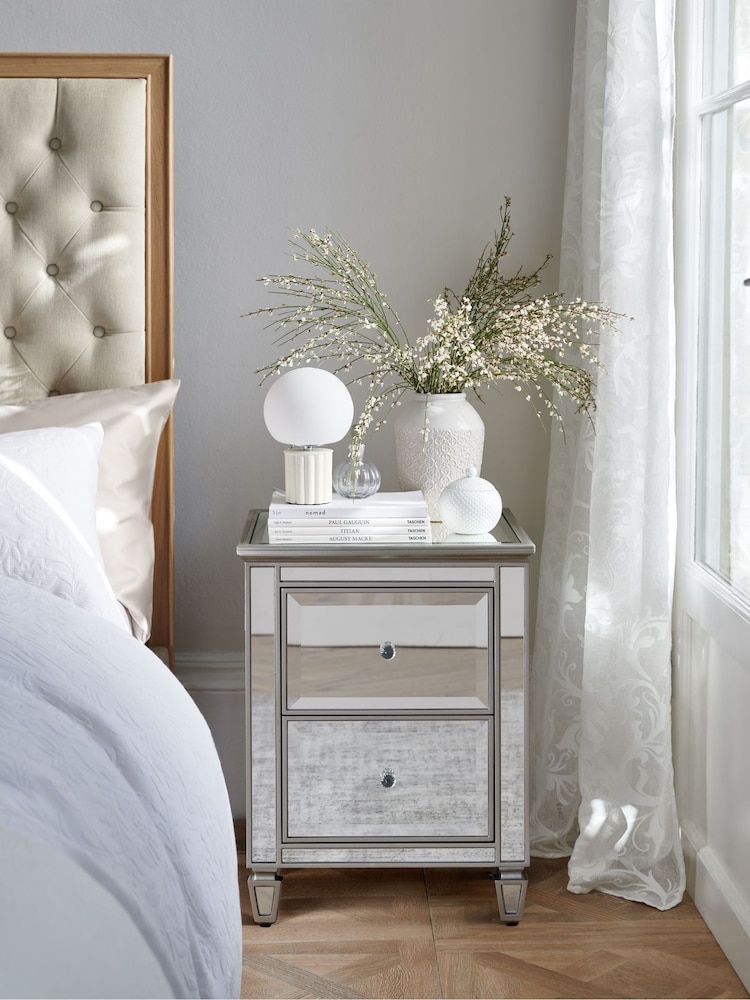 Mirror Fleur 2 Drawer Bedside Table - Image 2 of 5