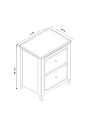 Mirror Fleur 2 Drawer Bedside Table - Image 3 of 5