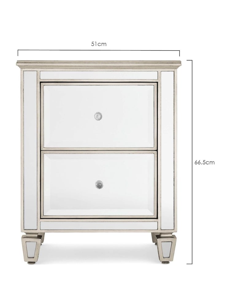Mirror Fleur 2 Drawer Bedside Table - Image 5 of 5