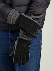 Totes Suede & Knitted Trim Gloves with Smartouch - صورة 1 من 5