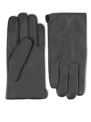 Totes Grey 3 Point Leather Water Repellent Smartouch Gloves - Image 3 of 5