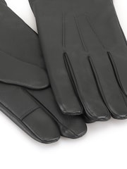 Totes Grey 3 Point Leather Water Repellent Smartouch Gloves - Image 4 of 5
