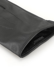Totes Grey 3 Point Leather Water Repellent Smartouch Gloves - Image 5 of 5
