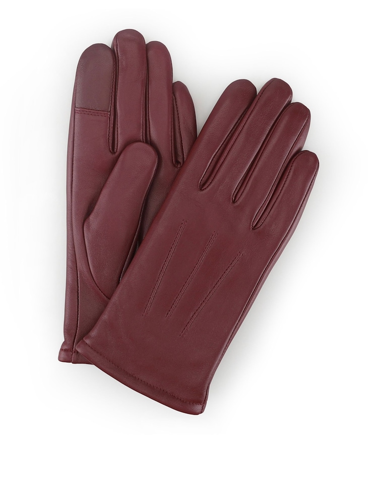 Crveno - Totes 3 Point Leather Gloves with Smartouch and Water Repellent Finish - Slika 2 od 5 Crveno - Totes 3 Point Leather Gloves with Smartouch and Water Repellent Finish - Slika 2 od 5