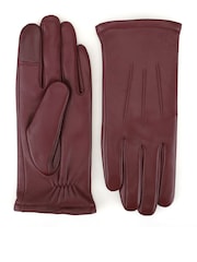 Crveno - Totes 3 Point Leather Gloves with Smartouch and Water Repellent Finish - Slika 3 od 5