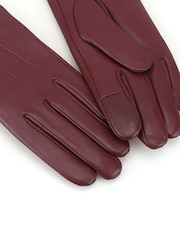 Crveno - Totes 3 Point Leather Gloves with Smartouch and Water Repellent Finish - Slika 4 od 5