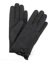 Totes Grey Thermal Gloves with Bow Detail and Smartouch - Image 2 of 5