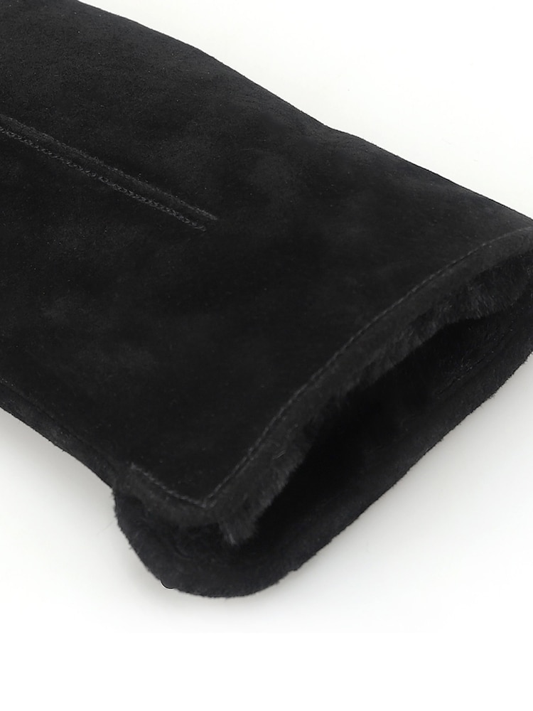 Noir - Totes Suede Gloves With Faux Fur Lining And Smartouch - Image 5 de 5 Noir - Totes Suede Gloves With Faux Fur Lining And Smartouch - Image 5 de 5
