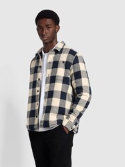 Farah Grey Veneto Relaxed Fit Long Sleeve Wadded Overshirt - Image 1 of 5