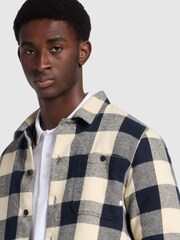 Farah Grey Veneto Relaxed Fit Long Sleeve Wadded Overshirt - Image 4 of 5