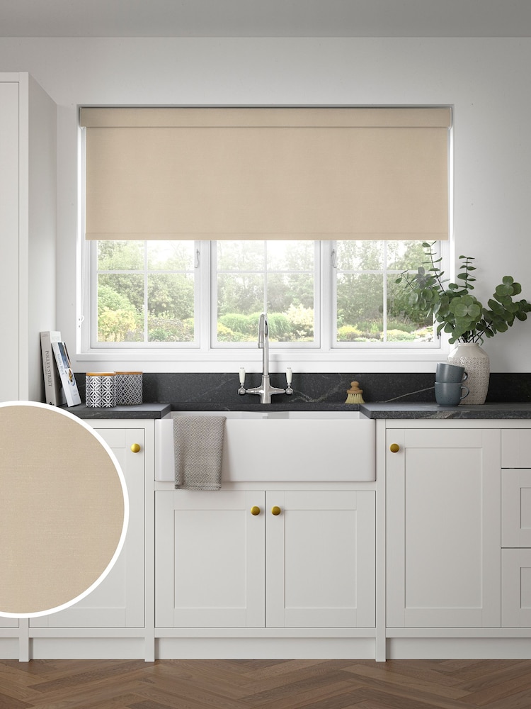 Natural Vanilla Solar Made to Measure Blackout Roller Blind - Image 1 of 6