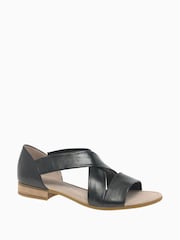 Gabor Wide Fit Sweetly Black Leather Sandals - Image 3 of 5