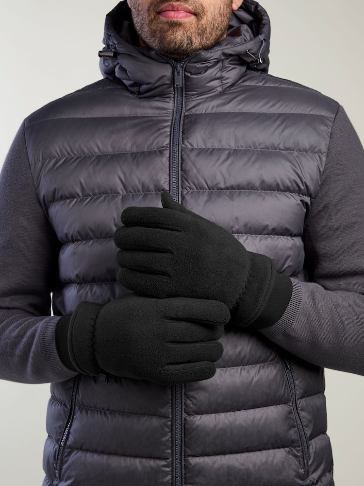 Totes Black Fleece Gloves with Smartouch - Image 1 of 5 Totes Black Fleece Gloves with Smartouch - Image 1 of 5