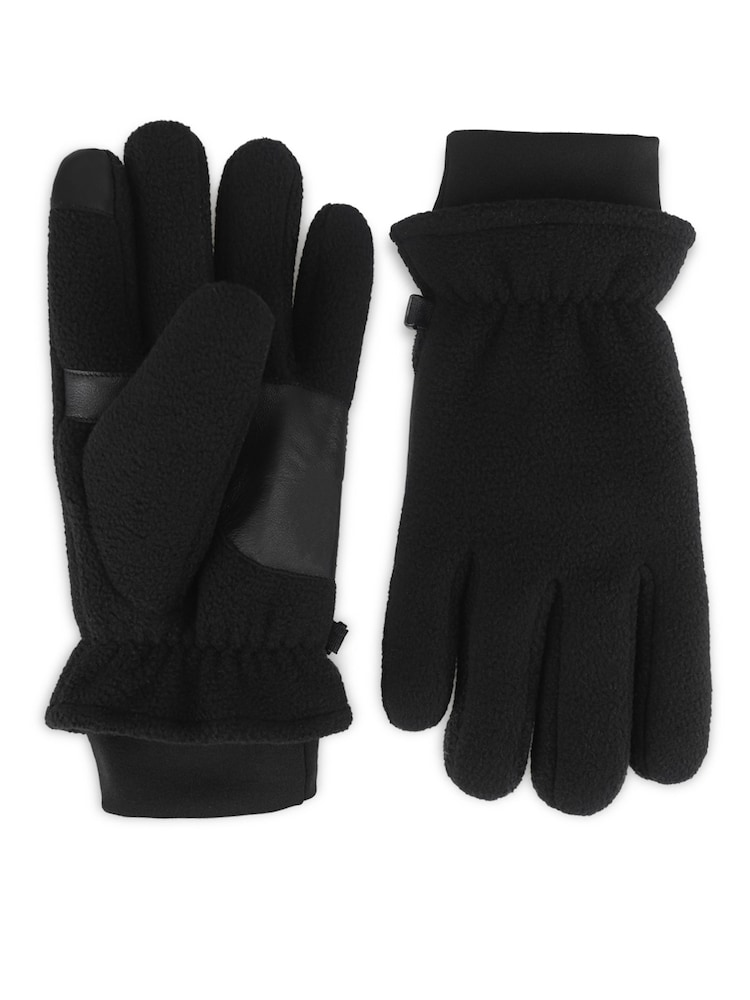 Totes Black Fleece Gloves with Smartouch - Image 2 of 5 Totes Black Fleece Gloves with Smartouch - Image 2 of 5