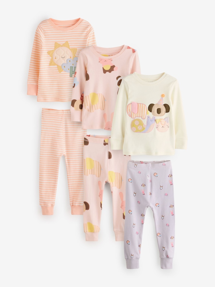Pastel Character Long Sleeve Snuggle Pyjamas 3 Pack (9mths-16yrs) - Image 8 of 15