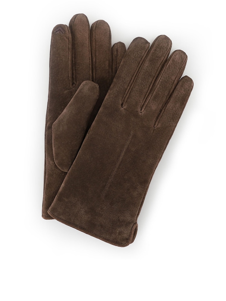 Brun - Totes Suede Gloves With Faux Fur Lining And Smartouch - Image 2 de 5 Brun - Totes Suede Gloves With Faux Fur Lining And Smartouch - Image 2 de 5
