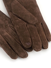 Brun - Totes Suede Gloves With Faux Fur Lining And Smartouch - Image 4 de 5