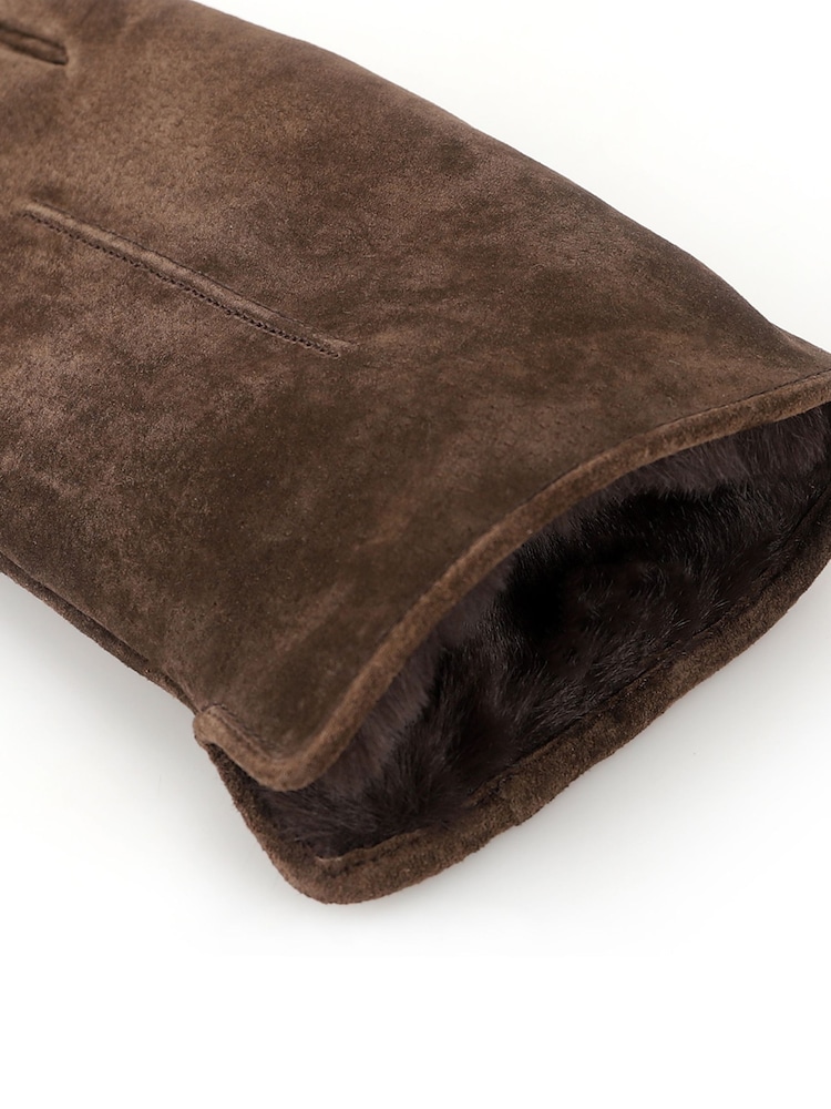 Brun - Totes Suede Gloves With Faux Fur Lining And Smartouch - Image 5 de 5 Brun - Totes Suede Gloves With Faux Fur Lining And Smartouch - Image 5 de 5