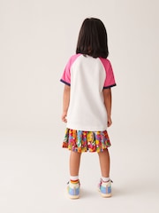 Little Bird by Jools Oliver Ecru/Pink Short Sleeve Raglan Colourful 100% Cotton T-Shirt - Image 6 of 6