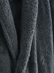 Slate Grey Fleece Dressing Gown - Image 6 of 6